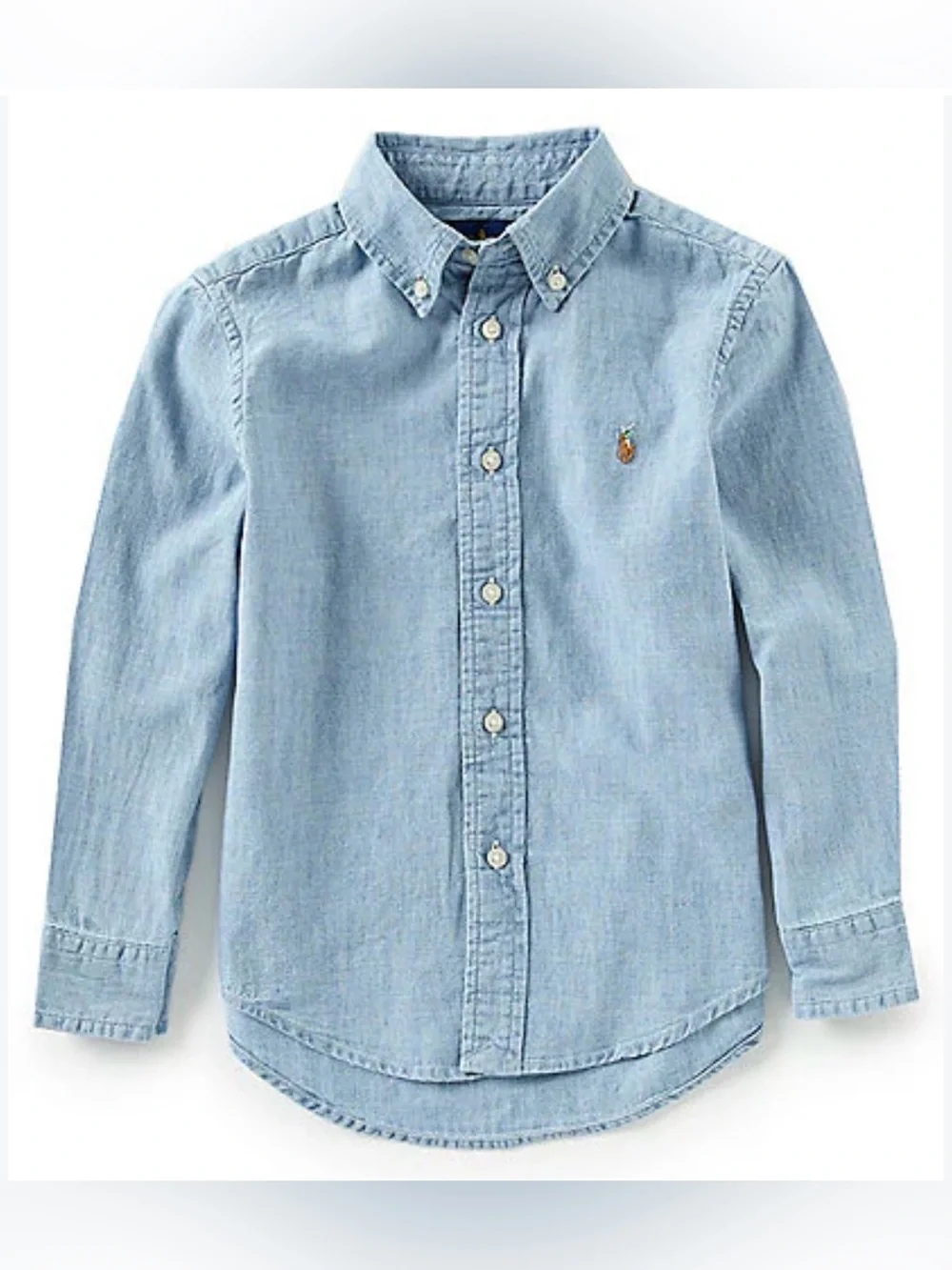 Ralph Lauren Light Blue Denim Button-Down Shirt 100% cotton